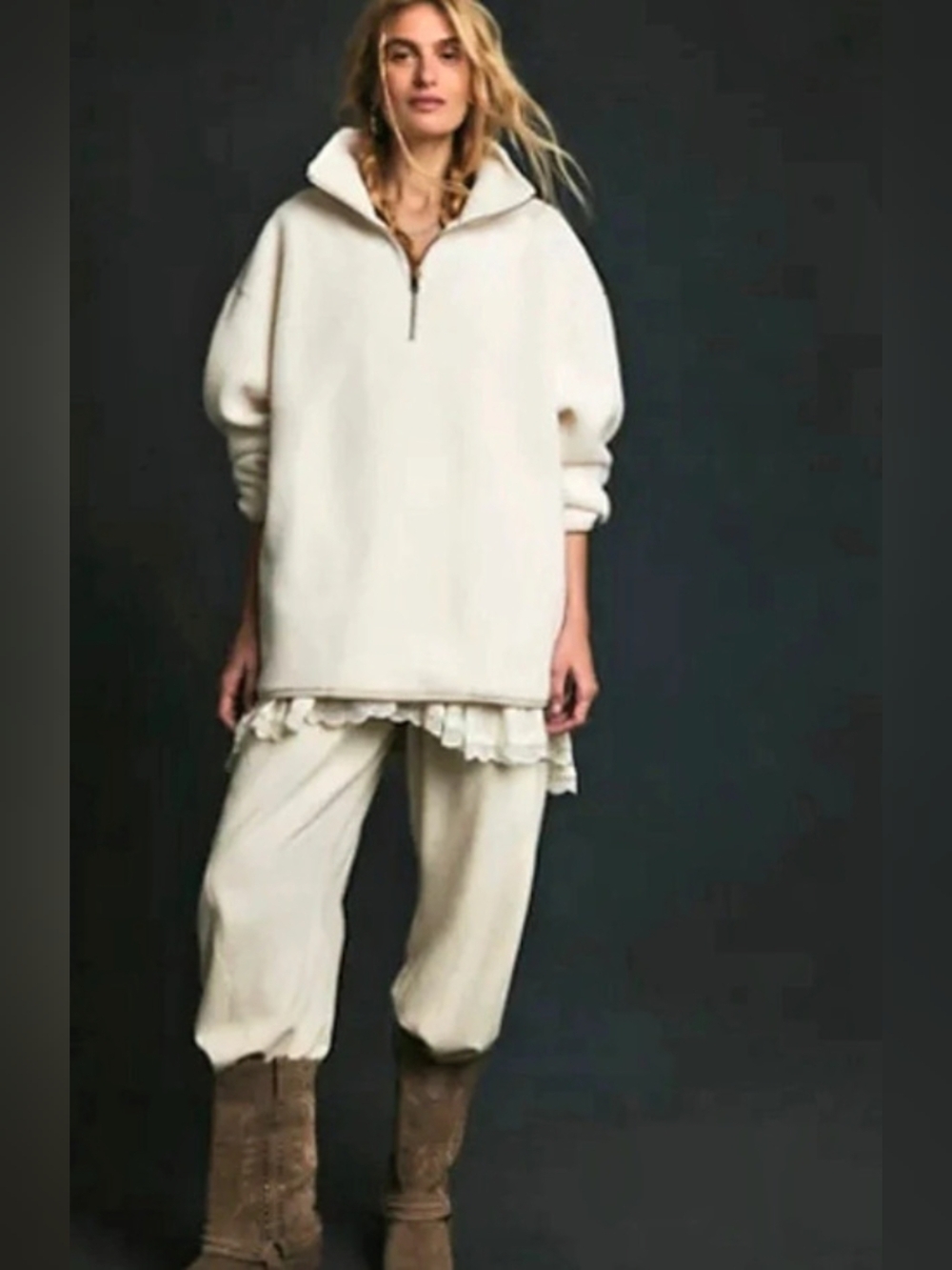 Free People Coco Faux Sherpa
Pullover Sweatshirt
